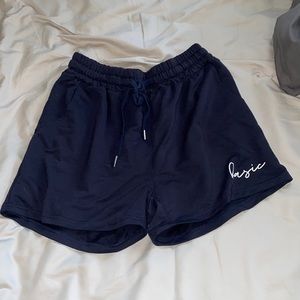 ‘Basic’ shein navy gym shorts
